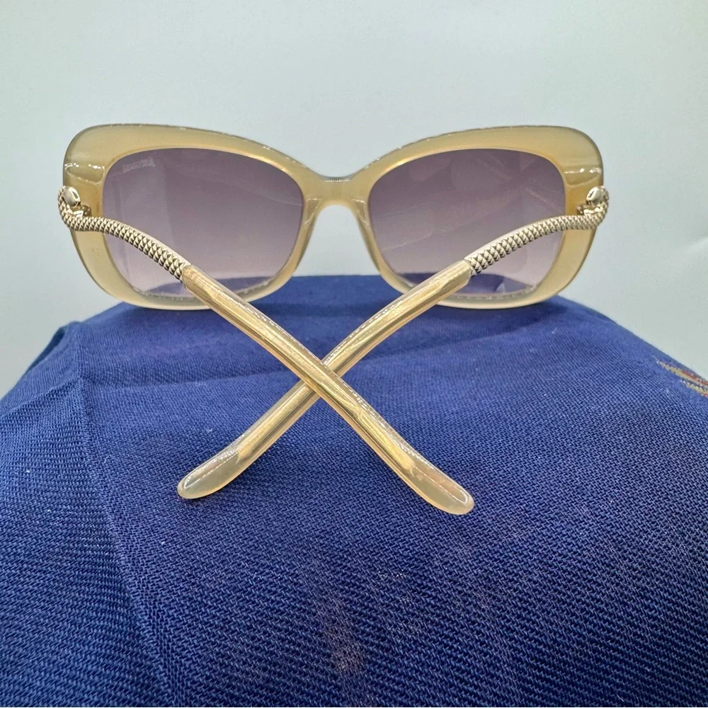 Y2K Just‎ Cavalli Sunglasses Cream with Goldtone snake Mob-wife Resort Glam VTG